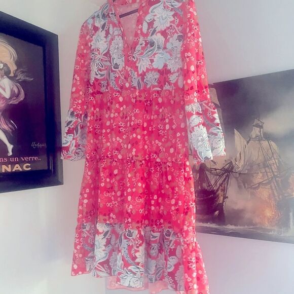 Boho Floral Dress Pink New Size Small - Picture 2 of 9